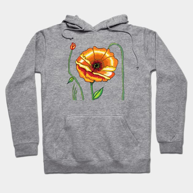 poppies, orange flower, oil painting Hoodie by zzzozzo